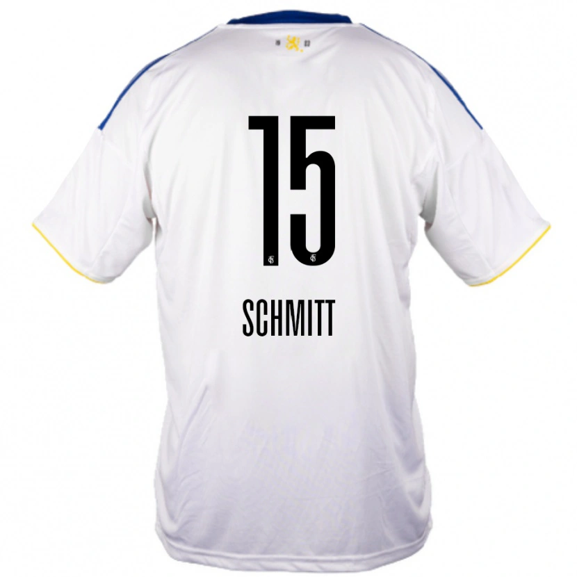 Danxen Mujer Camiseta Madita Schmitt #15 Blanco Azul Amarillo 2ª Equipación 2025/26 La Camisa México