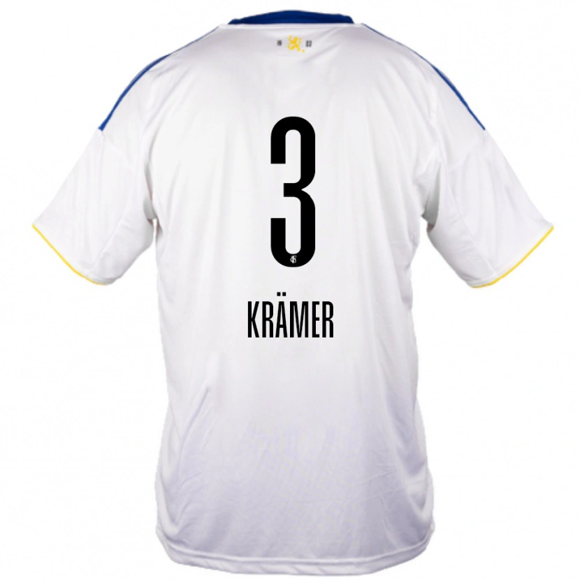 Danxen Mujer Camiseta Nils Krämer #3 Blanco Azul Amarillo 2ª Equipación 2025/26 La Camisa México