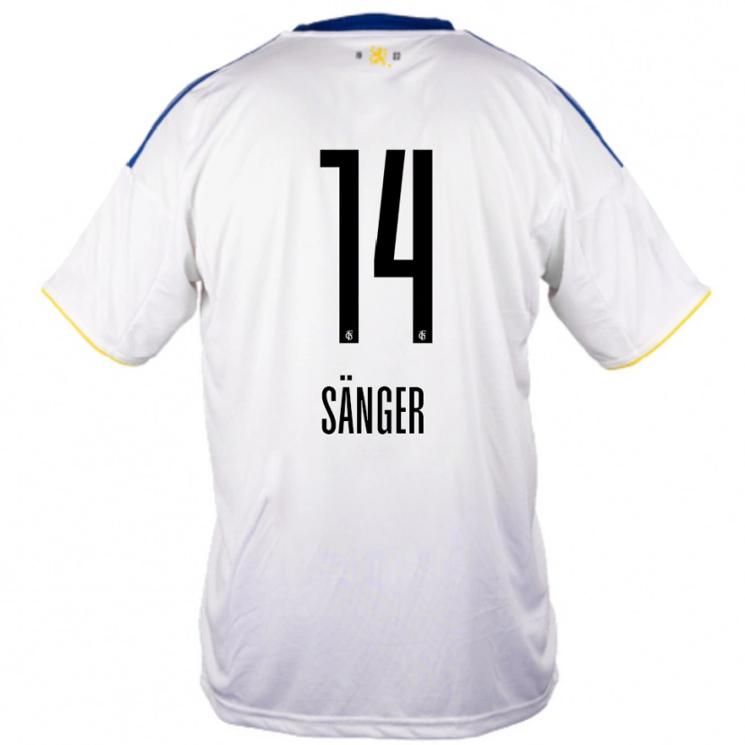 Danxen Mujer Camiseta Aaron Sänger #14 Blanco Azul Amarillo 2ª Equipación 2025/26 La Camisa México