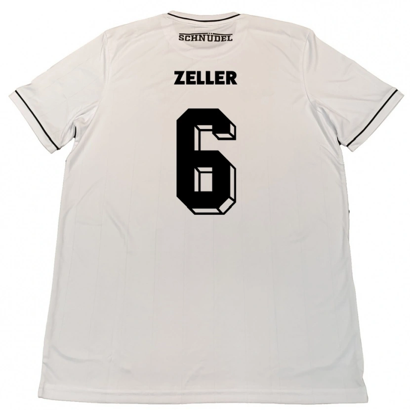 Danxen Mujer Camiseta Lucas Zeller #6 Blanco Negro 2ª Equipación 2025/26 La Camisa México