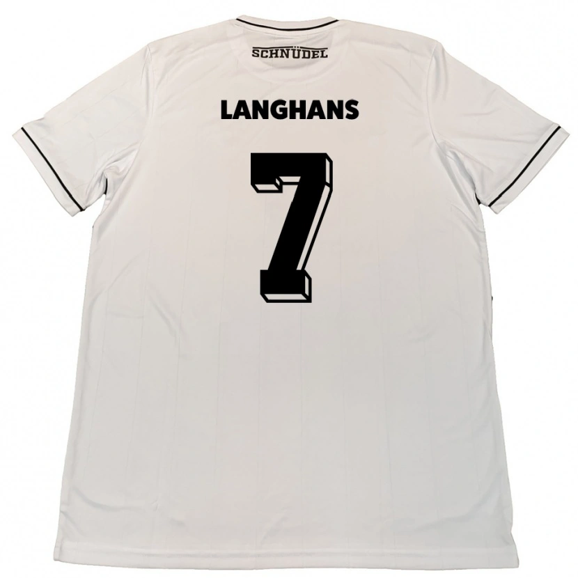 Danxen Mujer Camiseta Leonard Langhans #7 Blanco Negro 2ª Equipación 2025/26 La Camisa México