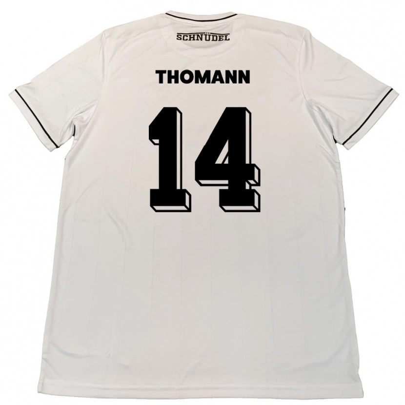 Danxen Mujer Camiseta Martin Thomann #14 Blanco Negro 2ª Equipación 2025/26 La Camisa México