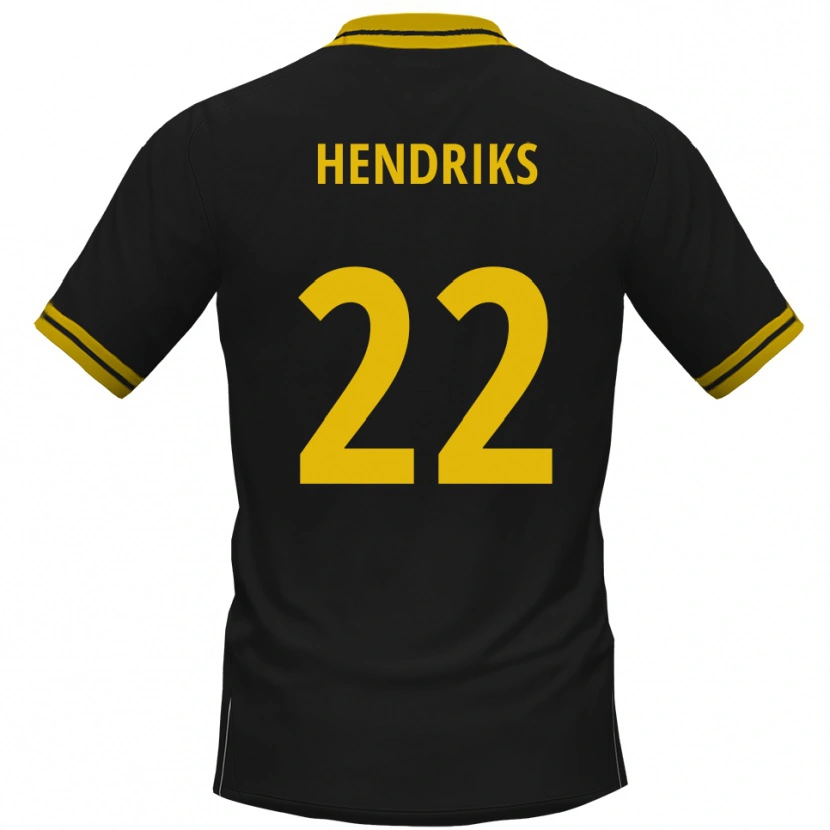 Danxen Mujer Camiseta Tom Hendriks #22 Negro Amarillo 2ª Equipación 2025/26 La Camisa México