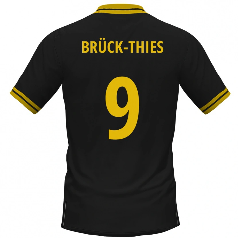 Danxen Mujer Camiseta Frederik Brück-Thies #9 Negro Amarillo 2ª Equipación 2025/26 La Camisa México