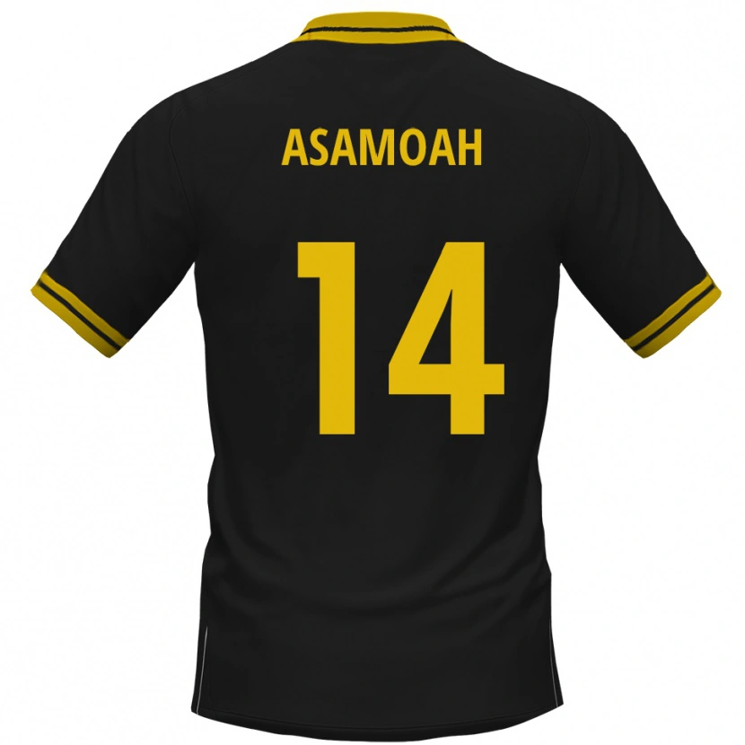 Danxen Mujer Camiseta Jaden Asamoah #14 Negro Amarillo 2ª Equipación 2025/26 La Camisa México