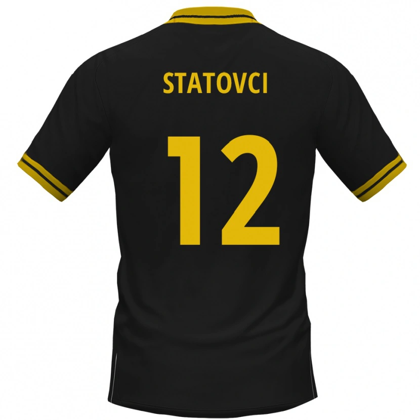 Danxen Mujer Camiseta Bajram Statovci #12 Negro Amarillo 2ª Equipación 2025/26 La Camisa México