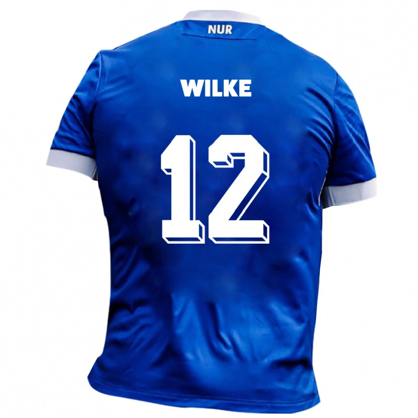 Danxen Mujer Camiseta Malte Wilke #12 Azul Blanco 2ª Equipación 2025/26 La Camisa México