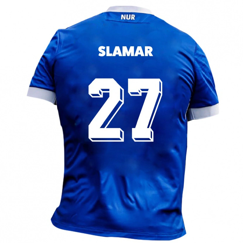 Danxen Mujer Camiseta Dennis Slamar #27 Azul Blanco 2ª Equipación 2025/26 La Camisa México