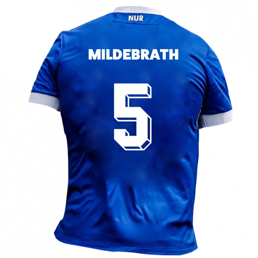 Danxen Mujer Camiseta Matti Mildebrath #5 Azul Blanco 2ª Equipación 2025/26 La Camisa México