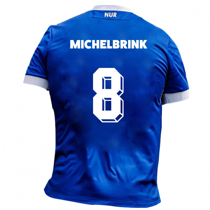 Danxen Mujer Camiseta Lukas Michelbrink #8 Azul Blanco 2ª Equipación 2025/26 La Camisa México