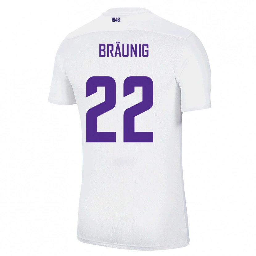 Danxen Mujer Camiseta Liam Bräunig #22 Blanco Verde 2ª Equipación 2025/26 La Camisa México