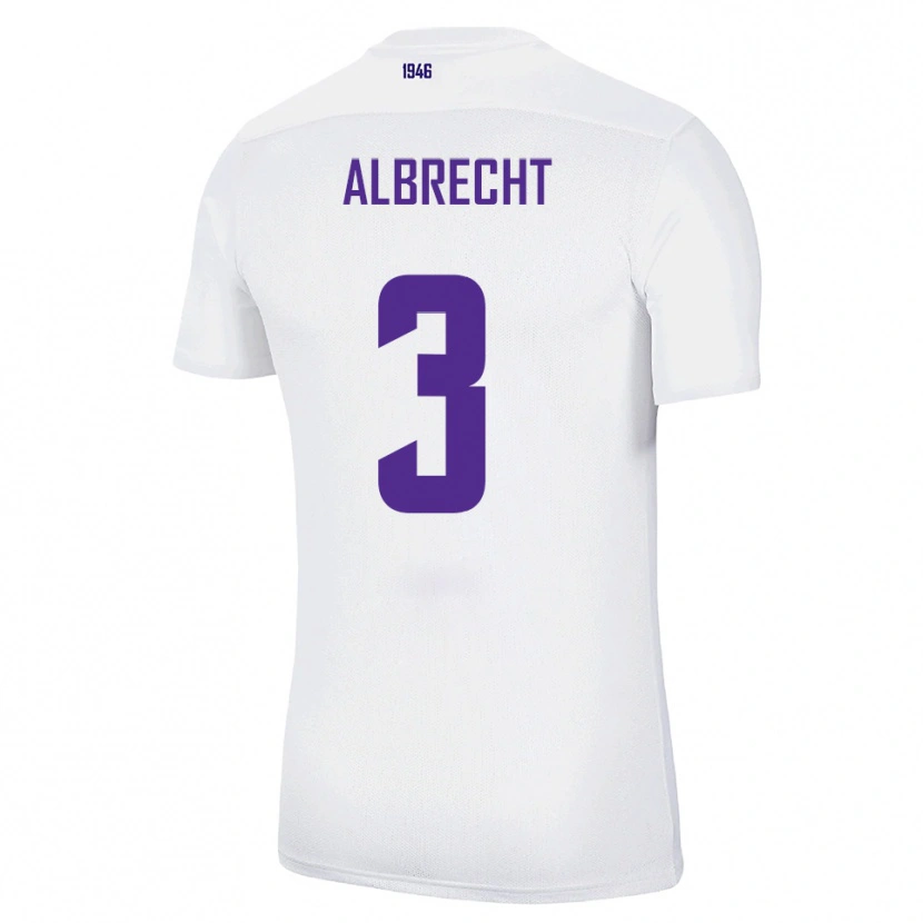 Danxen Mujer Camiseta Ben Albrecht #3 Blanco Verde 2ª Equipación 2025/26 La Camisa México