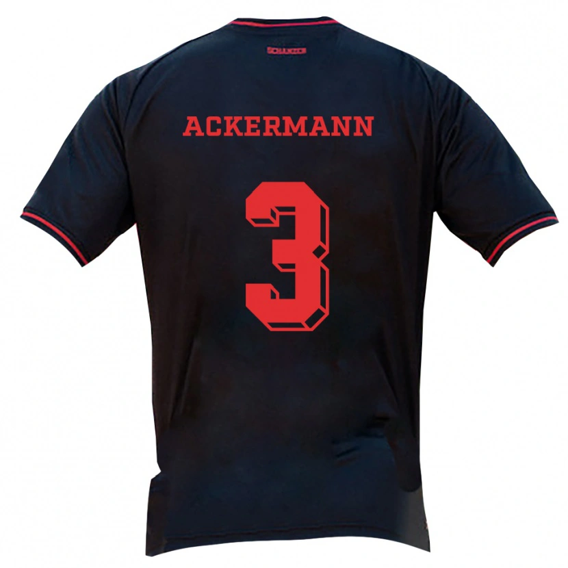 Danxen Mujer Camiseta Tom Ackermann #3 Negro Rojo Blanco 2ª Equipación 2025/26 La Camisa México