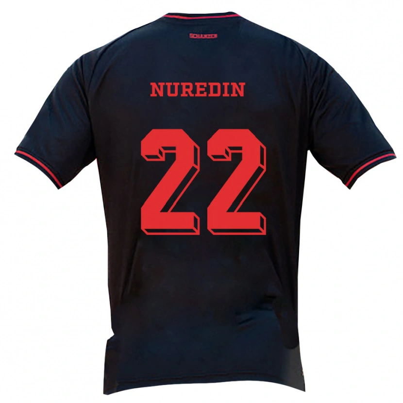 Danxen Mujer Camiseta Nuredin Rexhepi #22 Negro Rojo Blanco 2ª Equipación 2025/26 La Camisa México