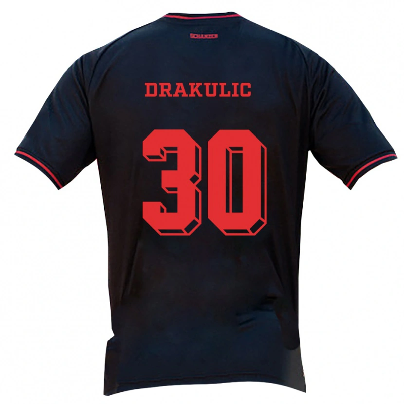 Danxen Mujer Camiseta Ognjen Drakulic #30 Negro Rojo Blanco 2ª Equipación 2025/26 La Camisa México
