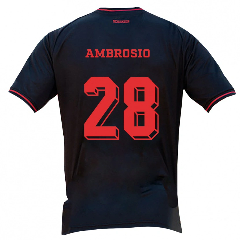 Danxen Mujer Camiseta Gedeon Ambrosio #28 Negro Rojo Blanco 2ª Equipación 2025/26 La Camisa México