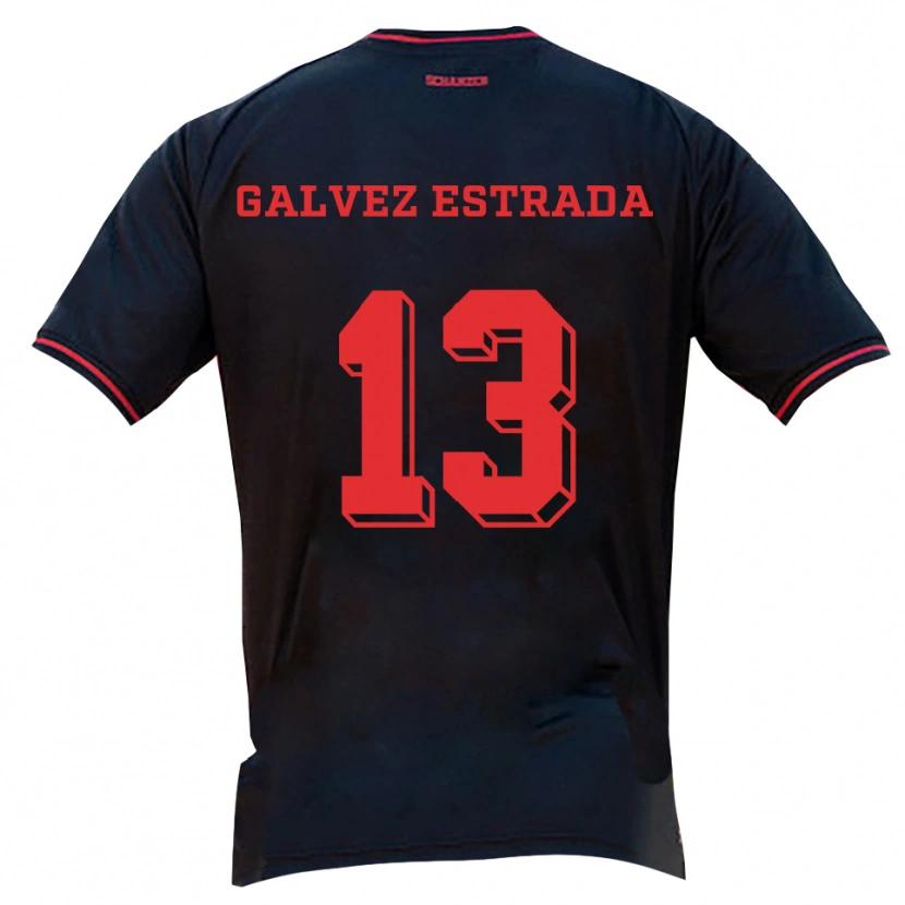 Danxen Mujer Camiseta Larissa Galvez Estrada #13 Negro Rojo Blanco 2ª Equipación 2025/26 La Camisa México