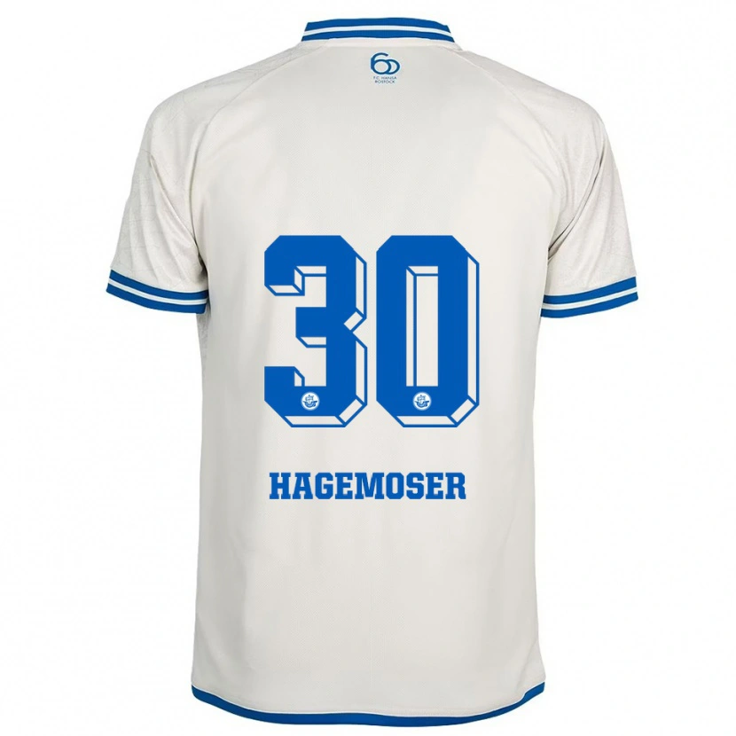 Danxen Mujer Camiseta Max Hagemoser #30 Blanco Azul 2ª Equipación 2025/26 La Camisa México