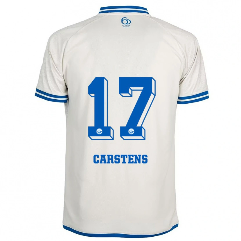Danxen Mujer Camiseta Florian Carstens #17 Blanco Azul 2ª Equipación 2025/26 La Camisa México