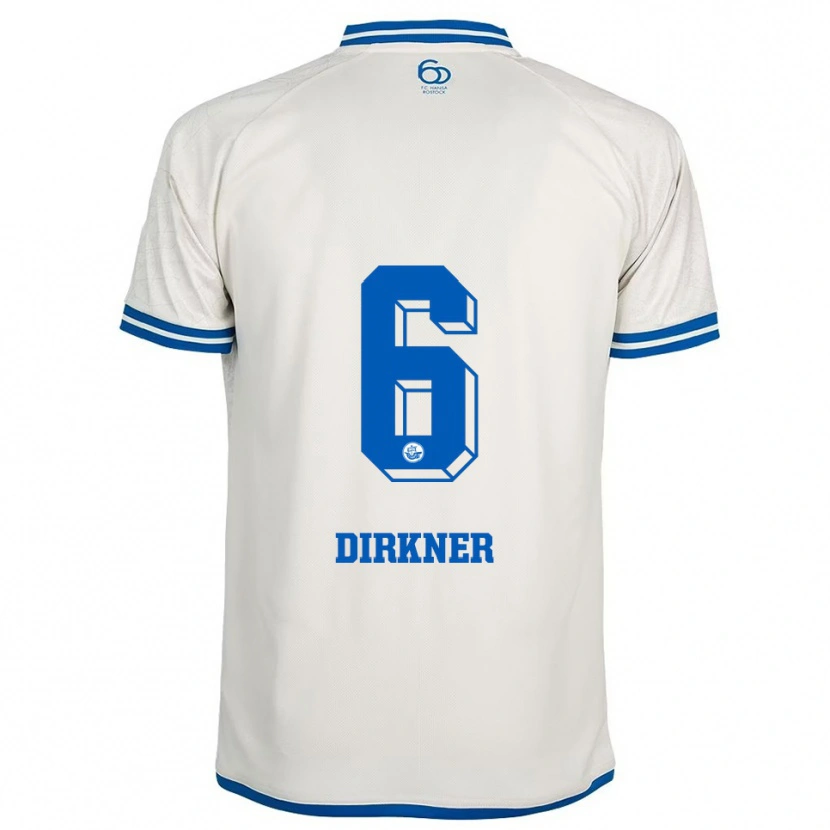 Danxen Mujer Camiseta Jonas Dirkner #6 Blanco Azul 2ª Equipación 2025/26 La Camisa México
