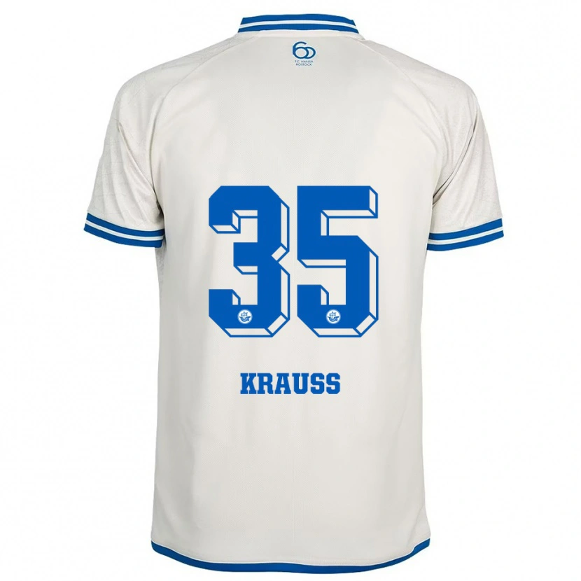 Danxen Mujer Camiseta Maximilian Krauß #35 Blanco Azul 2ª Equipación 2025/26 La Camisa México