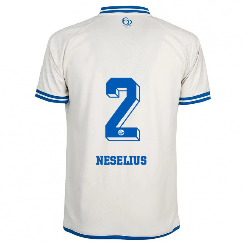 Danxen Mujer Camiseta Hanna Neselius #2 Blanco Azul 2ª Equipación 2025/26 La Camisa México