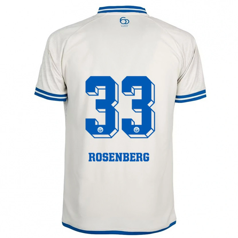 Danxen Mujer Camiseta Moritz Rosenberg #33 Blanco Azul 2ª Equipación 2025/26 La Camisa México