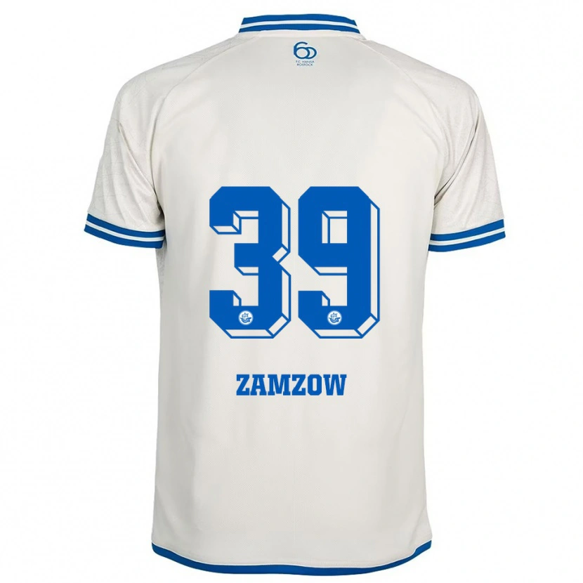 Danxen Mujer Camiseta Claas Zamzow #39 Blanco Azul 2ª Equipación 2025/26 La Camisa México