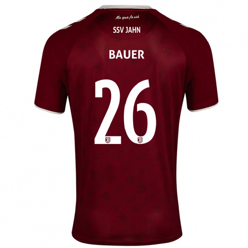 Danxen Mujer Camiseta Benedikt Bauer #26 Borgoña Blanco 2ª Equipación 2025/26 La Camisa México