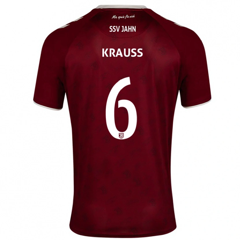 Danxen Mujer Camiseta Jakob Krauss #6 Borgoña Blanco 2ª Equipación 2025/26 La Camisa México