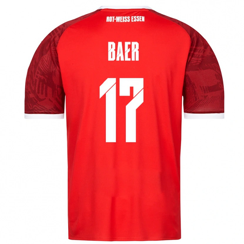 Danxen Mujer Camiseta Luca Baer #17 Rojo Borgoña Blanco 2ª Equipación 2025/26 La Camisa México