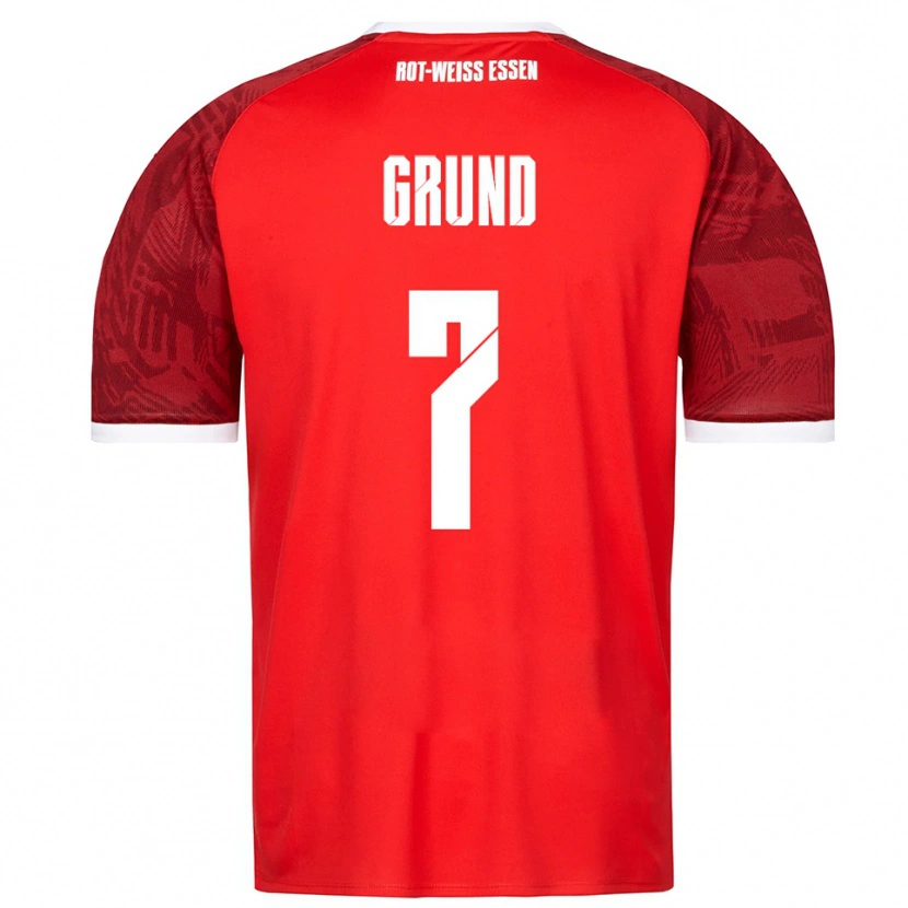 Danxen Mujer Camiseta Kevin Grund #7 Rojo Borgoña Blanco 2ª Equipación 2025/26 La Camisa México