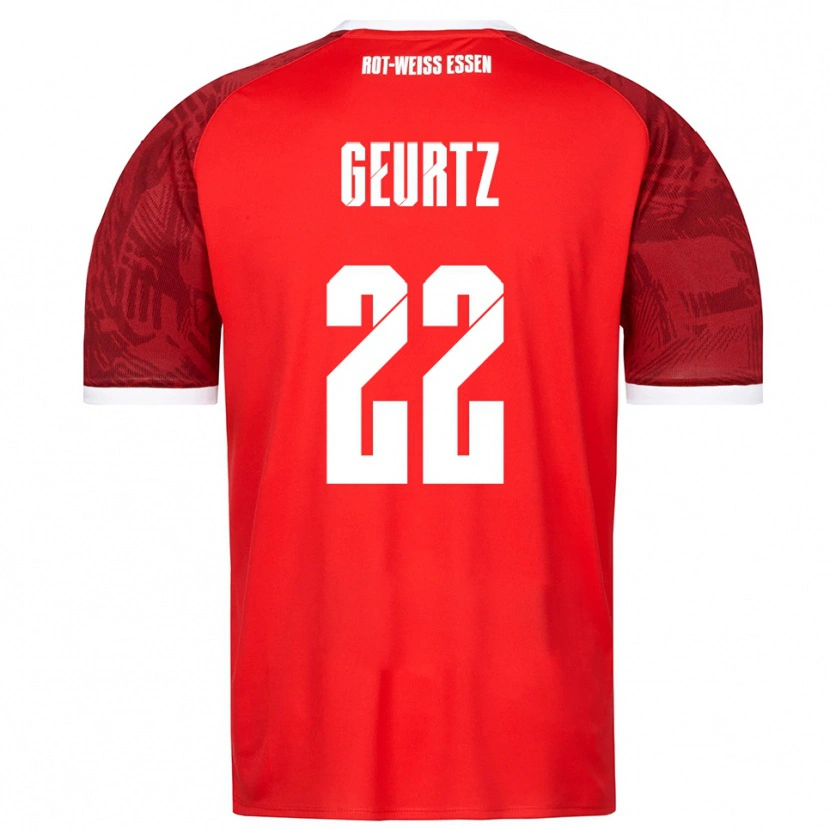 Danxen Mujer Camiseta Jan-Luca Geurtz #22 Rojo Borgoña Blanco 2ª Equipación 2025/26 La Camisa México