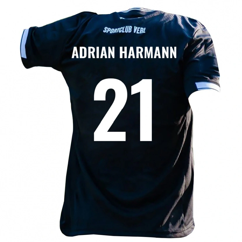 Danxen Mujer Camiseta Manuel Adrian Harmann #21 Negro Blanco 2ª Equipación 2025/26 La Camisa México