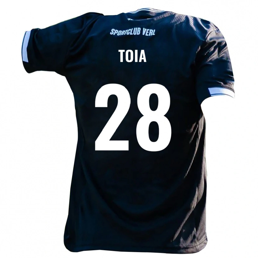 Danxen Mujer Camiseta Alessandro Toia #28 Negro Blanco 2ª Equipación 2025/26 La Camisa México