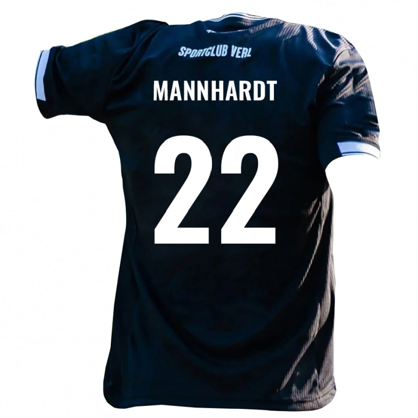 Danxen Mujer Camiseta Marco Mannhardt #22 Negro Blanco 2ª Equipación 2025/26 La Camisa México