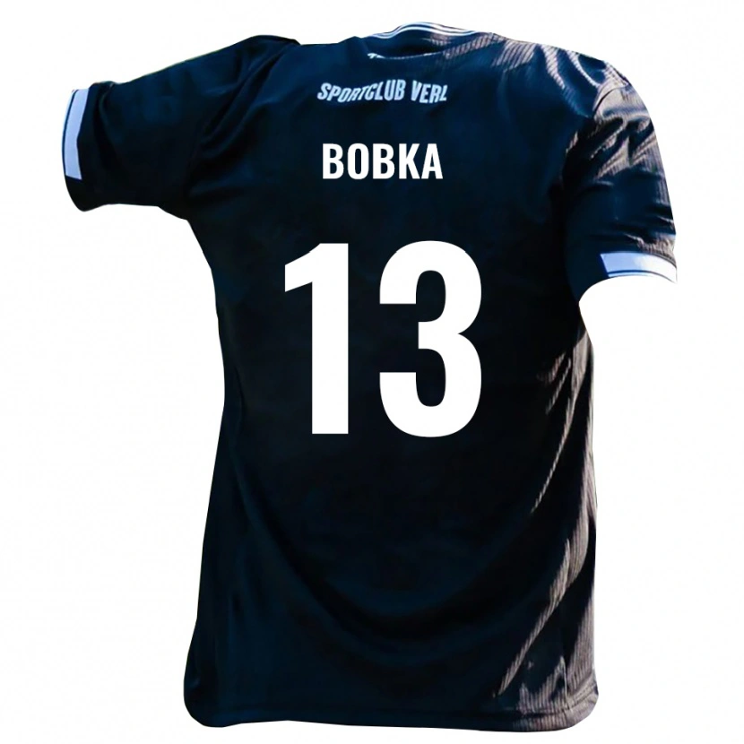 Danxen Mujer Camiseta Matti Bobka #13 Negro Blanco 2ª Equipación 2025/26 La Camisa México