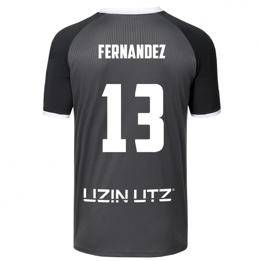 Danxen Mujer Camiseta Luis Fernandez #13 Gris Blanco 2ª Equipación 2025/26 La Camisa México