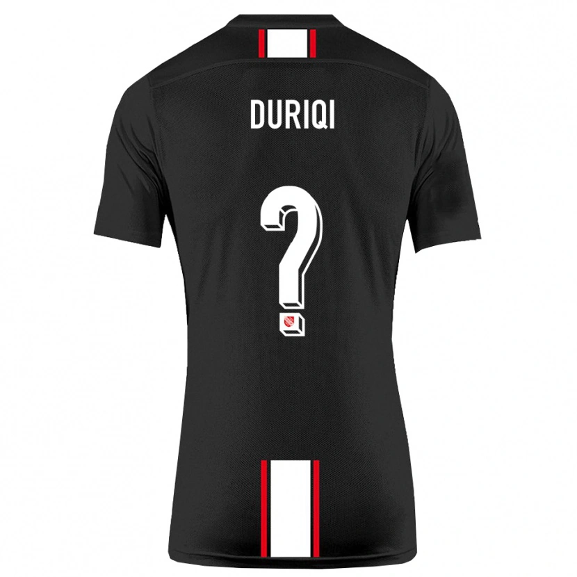 Danxen Mujer Camiseta Ledion Duriqi #0 Negro Blanco 2ª Equipación 2025/26 La Camisa México