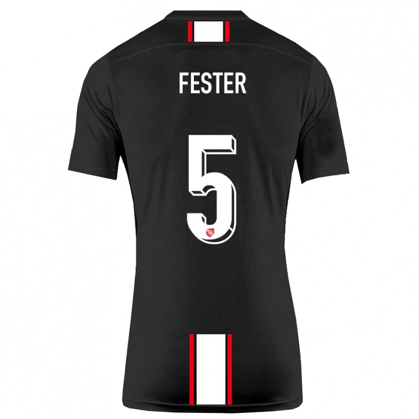 Danxen Mujer Camiseta Luka Fester #5 Negro Blanco 2ª Equipación 2025/26 La Camisa México