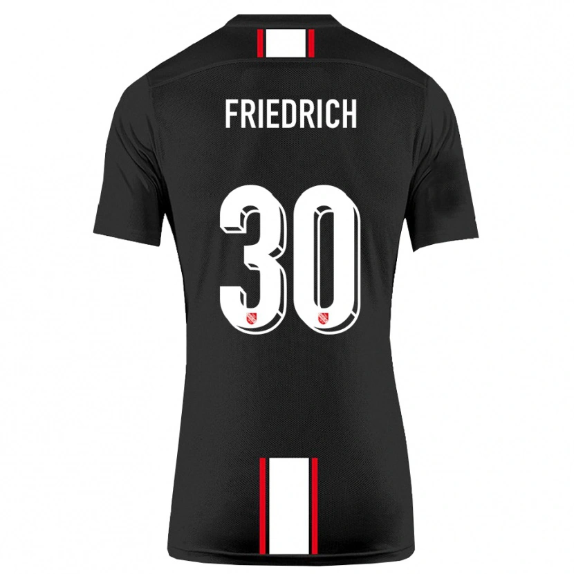 Danxen Mujer Camiseta Timo Friedrich #30 Negro Blanco 2ª Equipación 2025/26 La Camisa México