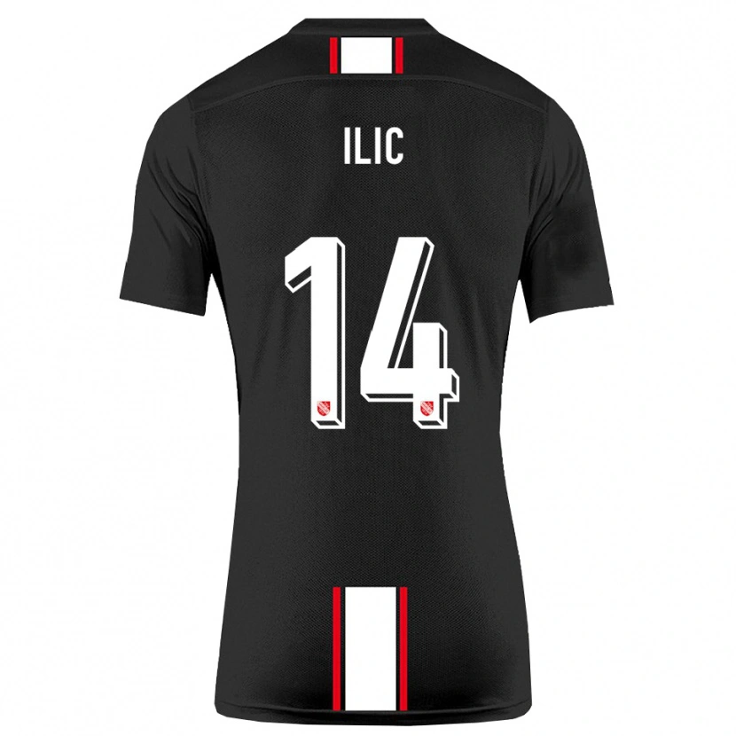 Danxen Mujer Camiseta Marko Ilic #14 Negro Blanco 2ª Equipación 2025/26 La Camisa México