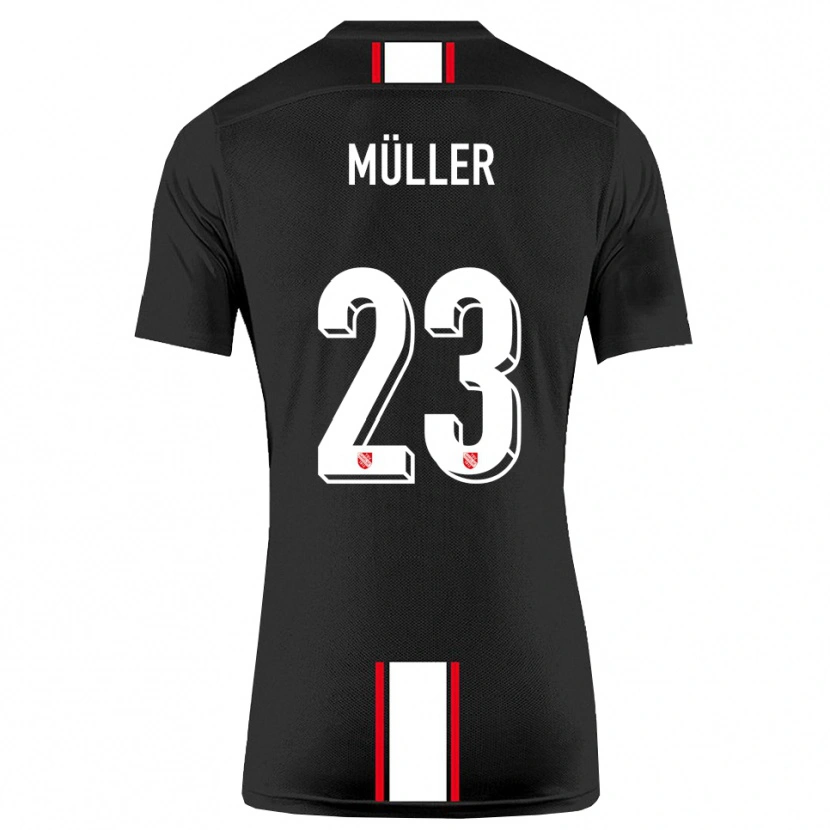 Danxen Mujer Camiseta Robin Müller #23 Negro Blanco 2ª Equipación 2025/26 La Camisa México