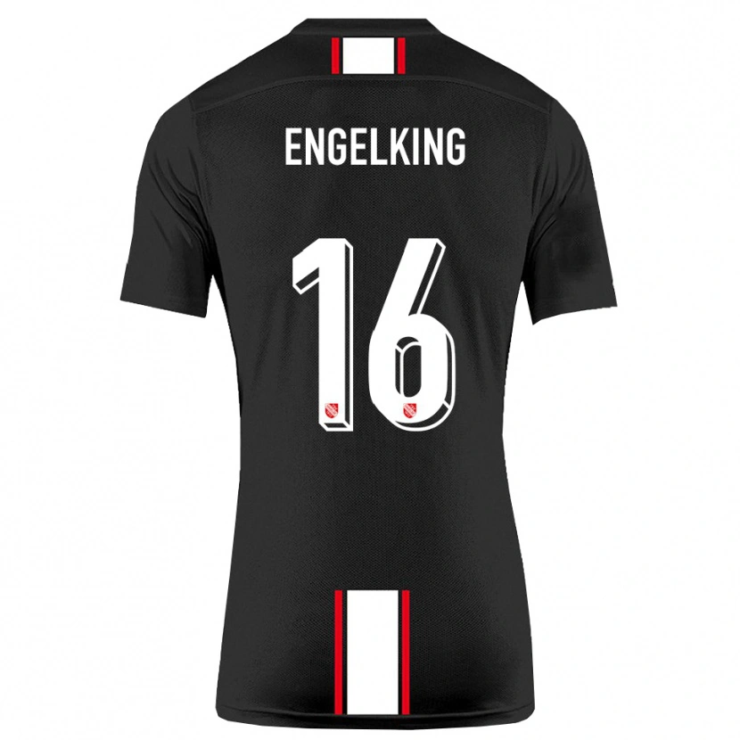 Danxen Mujer Camiseta Torben Engelking #16 Negro Blanco 2ª Equipación 2025/26 La Camisa México