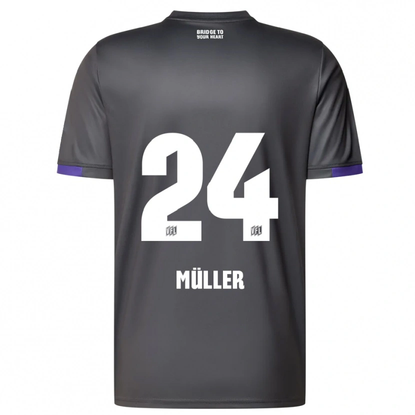 Danxen Mujer Camiseta Jannik Müller #24 Gris Púrpura 2ª Equipación 2025/26 La Camisa México