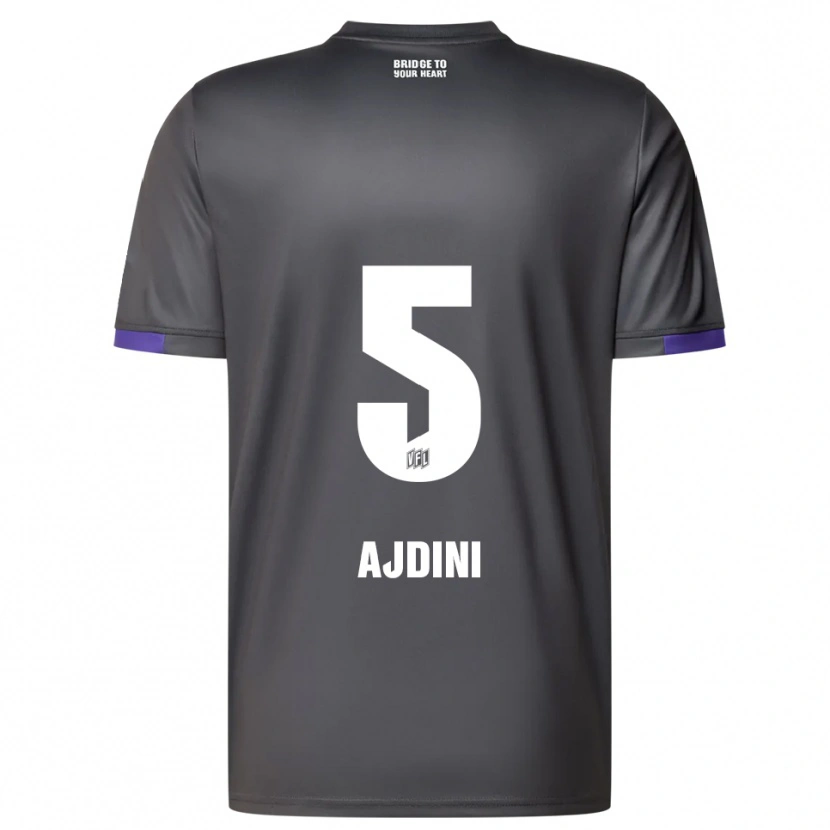 Danxen Mujer Camiseta Bashkim Ajdini #5 Gris Púrpura 2ª Equipación 2025/26 La Camisa México