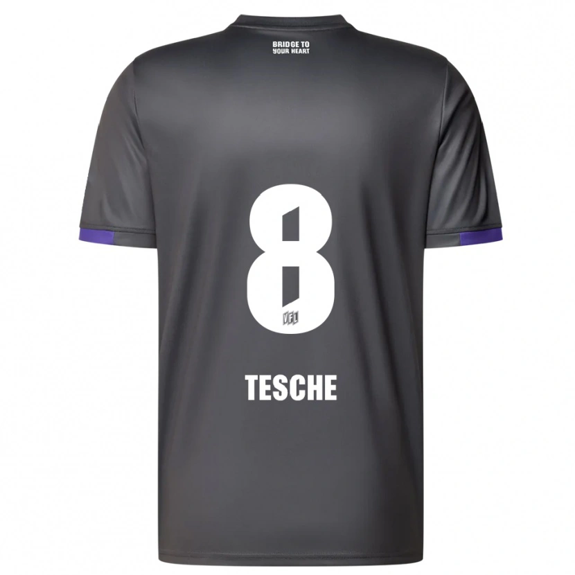 Danxen Mujer Camiseta Robert Tesche #8 Gris Púrpura 2ª Equipación 2025/26 La Camisa México