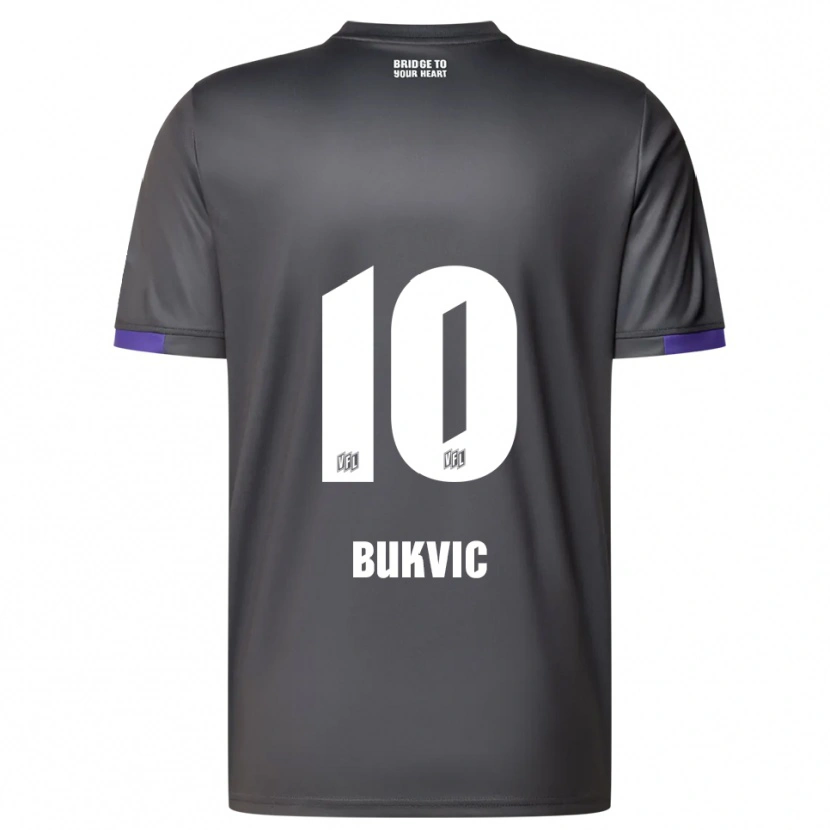 Danxen Mujer Camiseta Adem Bukvic #10 Gris Púrpura 2ª Equipación 2025/26 La Camisa México
