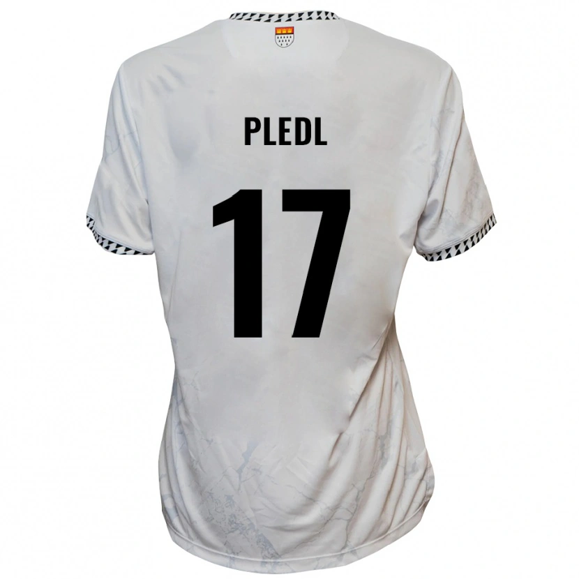 Danxen Mujer Camiseta Marco Pledl #17 Blanco Negro 2ª Equipación 2025/26 La Camisa México