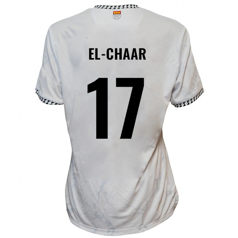 Danxen Mujer Camiseta Aboubaker El-Chaar #17 Blanco Negro 2ª Equipación 2025/26 La Camisa México